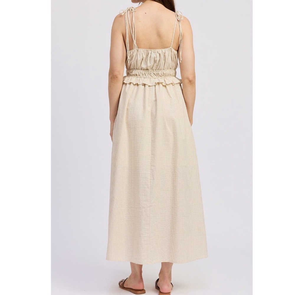 En Saison Brown Stripe Midi Dress - Picture 3 of 5